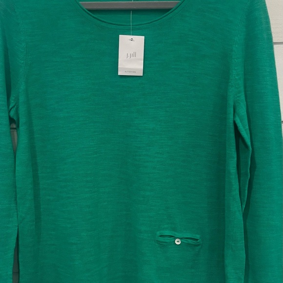 J. Jill NWT Surf Green Long Sleeve Tee. Linen cotton blend. Size small - Picture 13 of 13